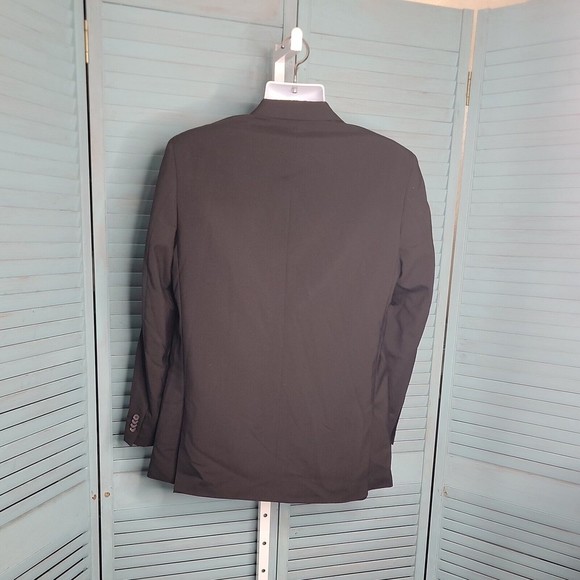 Kenneth Cole New York 2 Button Blazer Suit Jacket ~ Sz 40 ~ Black ~ Lined - Picture 2 of 5